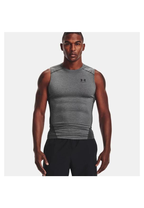 Under Armour - Koszulka męska tank top UNDER ARMOUR 1361522 bez rękawów. Kolor: szary. Długość rękawa: bez rękawów. Sport: bieganie