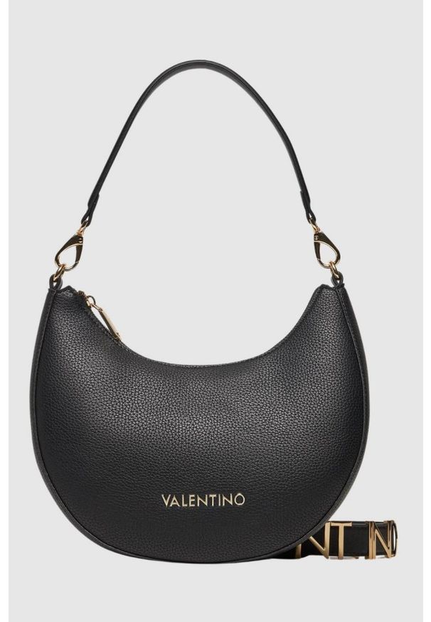 Valentino by Mario Valentino - VALENTINO Czarna torebka księżyc Alexia Hobo Bag. Kolor: czarny