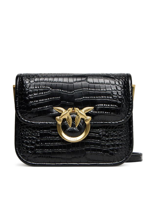 Pinko - PINKO Torebka Love Box Bag Fl Mini AI 25-26 PLTT 104297 A2OH Czarny. Kolor: czarny. Materiał: skórzane