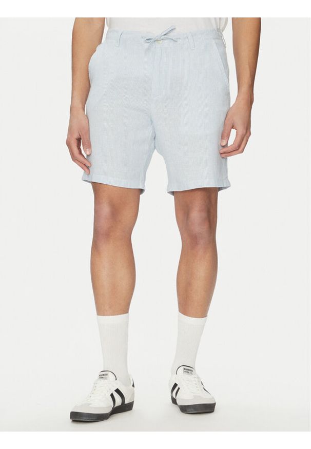 Jack & Jones - Jack&Jones Szorty materiałowe Tace Mykonos 12269376 Błękitny Slim Fit. Kolor: niebieski. Materiał: len, wiskoza