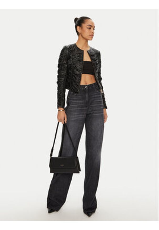 Pinko - PINKO Kurtka skórzana Giasone 102993 A1KC Czarny Regular Fit. Kolor: czarny. Materiał: skóra
