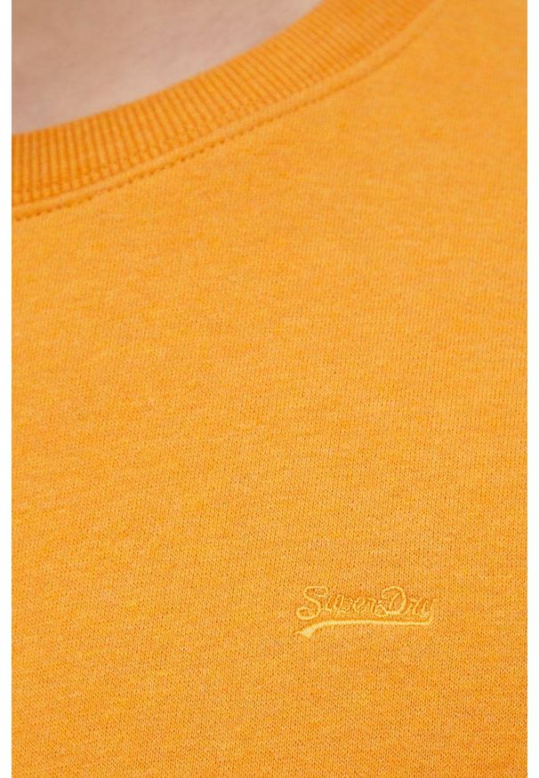 Superdry bluza męska kolor pomarańczowy z aplikacją. Kolor: pomarańczowy. Materiał: bawełna, dzianina, materiał. Wzór: aplikacja