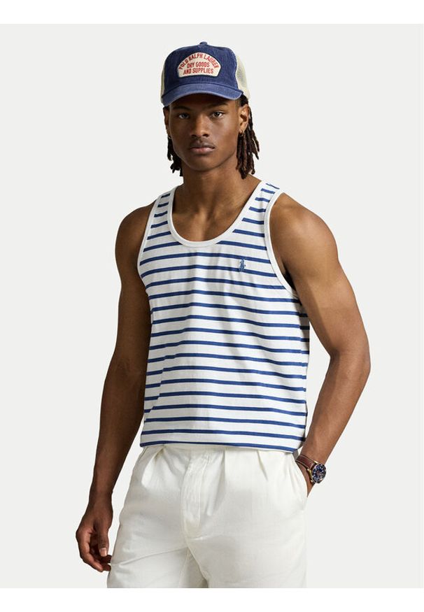 Polo Ralph Lauren Tank top 710970699001 Granatowy Classic Fit. Typ kołnierza: polo. Kolor: niebieski. Materiał: bawełna