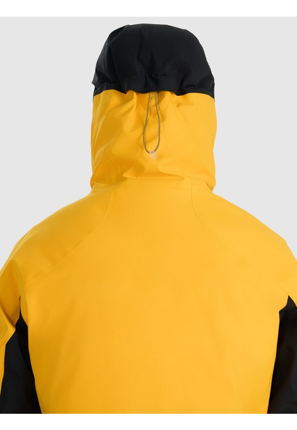 4f - 4F Kurtka trekkingowa przeciwdeszczowa membrana 20000+ męska - żółta XL. Kolor: żółty. Materiał: materiał. Długość rękawa: raglanowy rękaw. Technologia: Primaloft. Długość: długie. Sport: turystyka piesza, wspinaczka