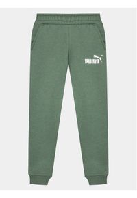 Puma Spodnie dresowe Ess Logo 586973 Zielony Regular Fit. Kolor: zielony. Materiał: bawełna #1