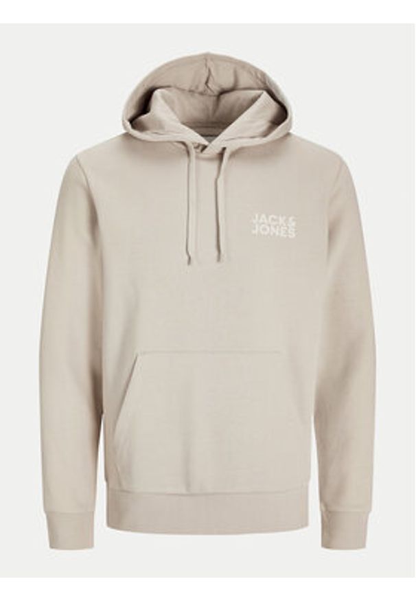 Jack & Jones Bluza Corp Logo 12152840 Beżowy Standard Fit. Kolor: beżowy. Materiał: syntetyk, bawełna
