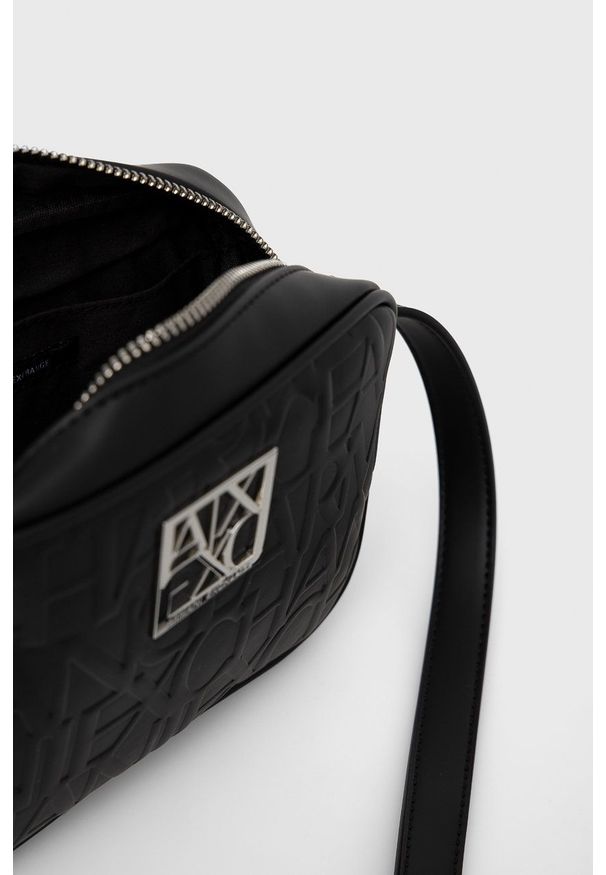 Armani Exchange - Torebka. Kolor: czarny. Rodzaj torebki: na ramię