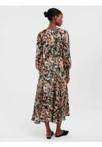 Big-Star - Sukienka damska z dekoltem v-neck z kolorowym nadrukiem Natela 000. Kolor: wielokolorowy. Materiał: wiskoza, tkanina. Wzór: kolorowy, nadruk. Typ sukienki: rozkloszowane, plisowane. Styl: klasyczny, elegancki #3