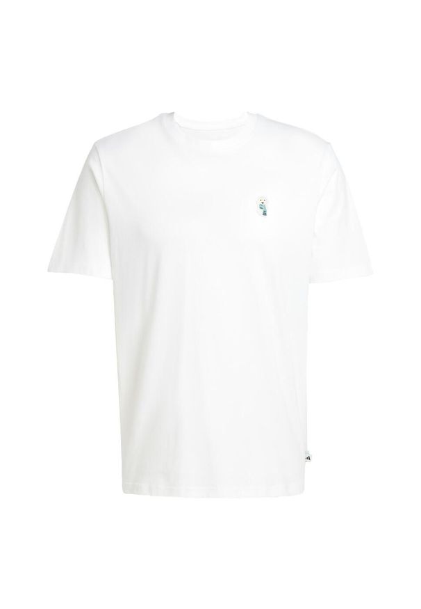 Adidas - Koszulka Dog Sock Patch Graphic. Kolor: biały. Materiał: bawełna. Sport: fitness