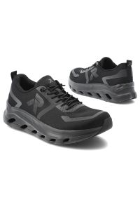 Sneakersy damskie Rieker, Lekka konstrukcja z oddychającej tkaniny zapewniająca komfort na co dzień amortyzująca podeszwa, czarne, W3504-00. Okazja: na co dzień. Kolor: czarny. Materiał: tkanina #9