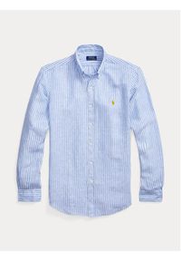 Polo Ralph Lauren Koszula 710873446001 Niebieski Custom Fit. Typ kołnierza: polo. Kolor: niebieski. Materiał: len #4
