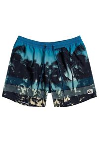 Spodenki kąpielowe dla dzieci Quiksilver niebieskie z nadrukiem. Kolor: niebieski. Materiał: poliester. Wzór: nadruk