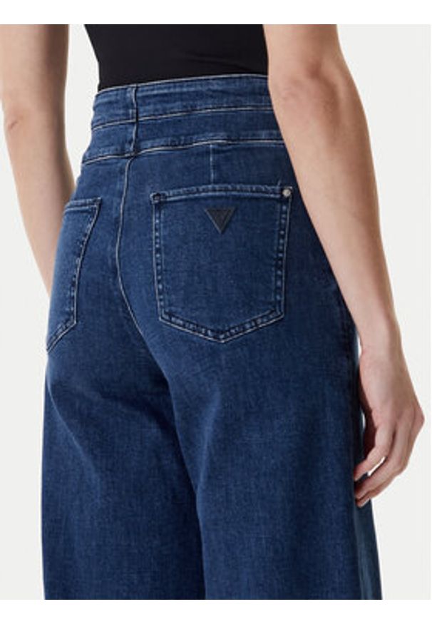 Guess Jeansy W6RA3R D0910 Granatowy Wide Leg. Kolor: niebieski