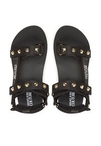 Versace Jeans Couture Sandały 78YA3S7C Czarny. Kolor: czarny. Materiał: materiał
