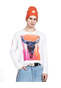 ROBERT KUPISZ - Biały t-shirt NOW SIGNATURE LONGSLEEVE. Kolor: biały. Materiał: jeans, bawełna. Długość rękawa: długi rękaw. Długość: długie. Wzór: nadruk #1