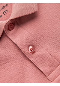 Ombre Clothing - Koszulka męska polo z dzianiny pique - różowy V7 S1374 - XXL. Typ kołnierza: polo. Kolor: różowy. Materiał: dzianina. Wzór: haft. Styl: klasyczny #7
