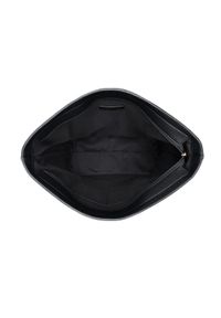 Ochnik - Czarna usztywniana shopperka z imitacji skóry. Kolor: czarny. Dodatki: z frędzlami. Materiał: skórzane #2