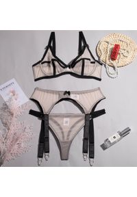 Intica - Komplet bielizny z geometrycznymi detalami Melek. Kolor: wielokolorowy. Materiał: materiał. Wzór: geometria #1