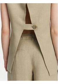 Marella Kamizelka Dramma 2513281012200 Khaki Regular Fit. Kolor: brązowy. Materiał: len