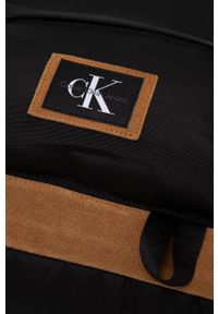 Calvin Klein Jeans plecak męski kolor czarny duży gładki. Kolor: czarny. Materiał: włókno, materiał. Wzór: gładki