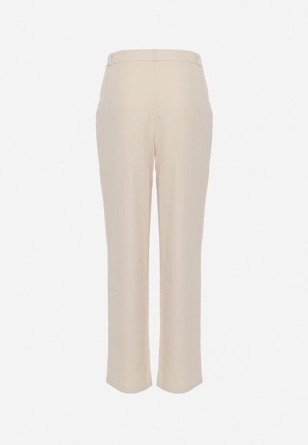 Born2be - Ciemnobeżowe Szerokie Klasyczne Spodnie Cygaretki Ulea. Okazja: na spotkanie biznesowe. Kolor: beżowy. Styl: klasyczny