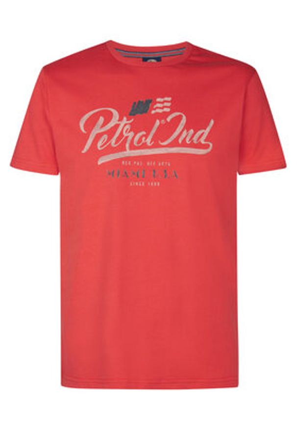 Petrol Industries T-Shirt M-1050-TSR600 Czerwony Regular Fit. Kolor: czerwony. Materiał: bawełna