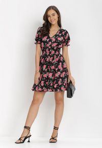 Born2be - Czarna Sukienka Aethiliana. Kolor: czarny. Długość rękawa: krótki rękaw. Długość: mini #2