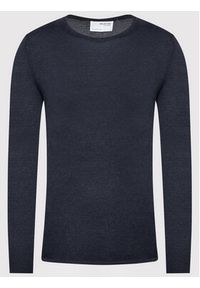 Selected Homme Sweter Rome 16079774 Granatowy Regular Fit. Kolor: niebieski. Materiał: bawełna #3