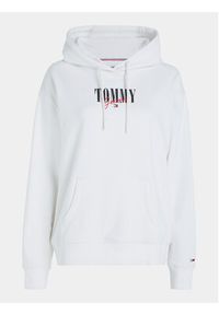 Tommy Jeans Bluza Essential Logo 1+ DW0DW16397 Biały Relaxed Fit. Kolor: biały. Materiał: bawełna