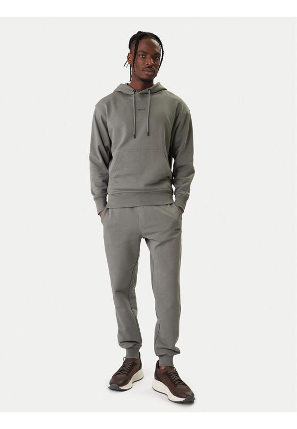 BOSS Dres Wesmallhood 50541065 Szary Regular Fit. Kolor: szary. Materiał: bawełna