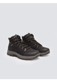 Big-Star - Buty męskie trekkingowe czarne SS174039 906. Okazja: na co dzień. Nosek buta: okrągły. Kolor: czarny. Materiał: syntetyk, skóra. Sport: turystyka piesza #4