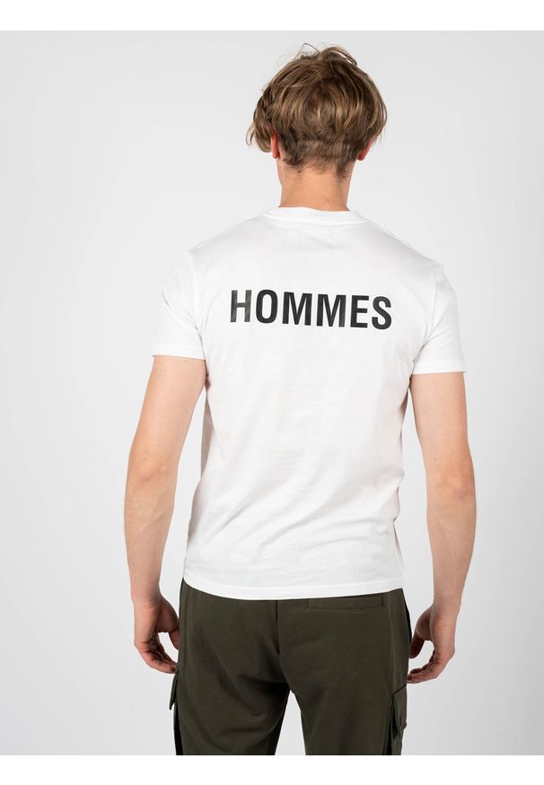 Les Hommes T-shirt | LF224300-0700-1009 | Grafic Print | Mężczyzna | Biały. Okazja: na co dzień. Kolor: biały. Materiał: bawełna. Wzór: nadruk. Styl: casual