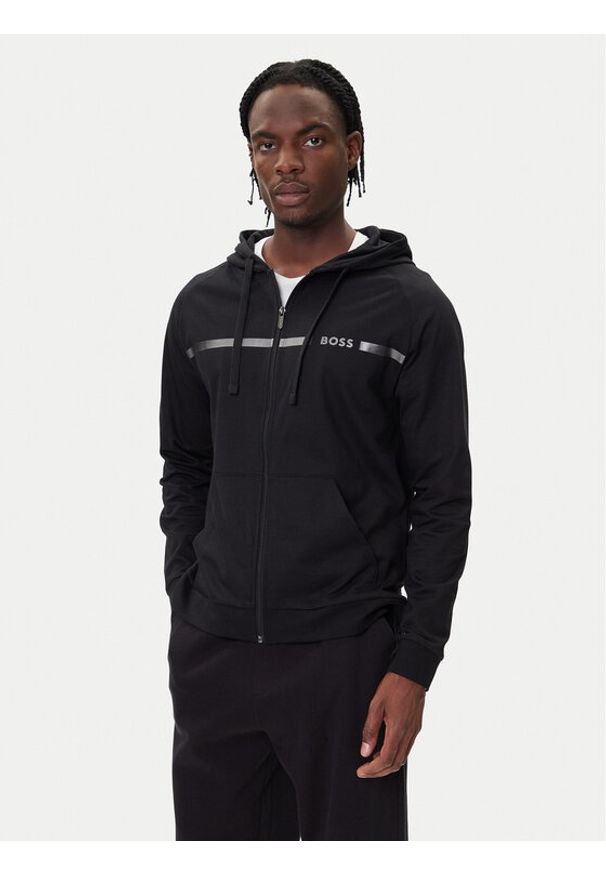 BOSS Bluza Authentic 50550571 Czarny Regular Fit. Kolor: czarny. Materiał: bawełna