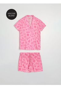 Sinsay - Wiskozowa piżama dwuczęściowa Barbie - różowy. Kolor: różowy. Materiał: wiskoza #1