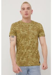 Tom Tailor t-shirt bawełniany kolor zielony wzorzysty. Okazja: na co dzień. Kolor: zielony. Materiał: bawełna. Styl: casual