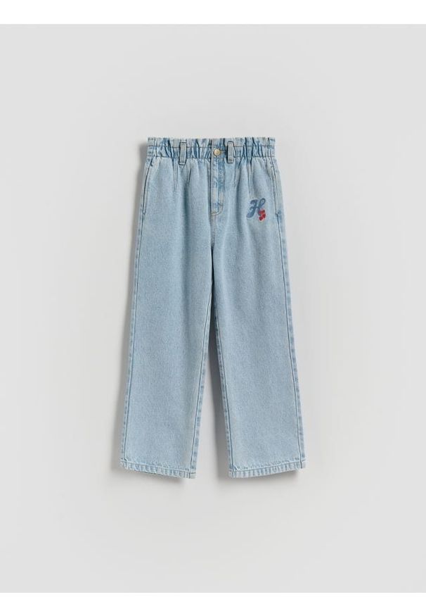 Reserved - Jeansy baggy fit z prostą nogawk - niebieski. Kolor: niebieski