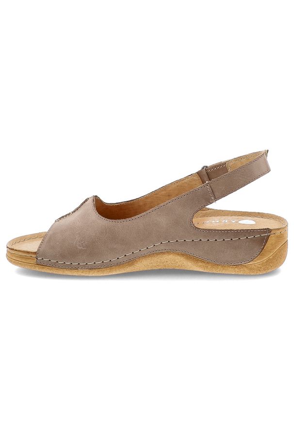 Beżowe Sandały Armodo Skórzane Obuwie Damskie. Okazja: na spacer, na co dzień. Zapięcie: rzepy. Kolor: beżowy. Materiał: skóra. Sezon: lato. Styl: casual, wakacyjny, elegancki