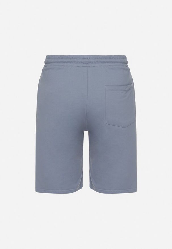 Born2be - Jasnoniebieskie Bawełniane Szorty z Gumką w Pasie z Wysokim Stanem Nisalia. Okazja: na co dzień, na imprezę. Stan: podwyższony. Kolor: niebieski. Materiał: bawełna. Sezon: lato. Styl: casual