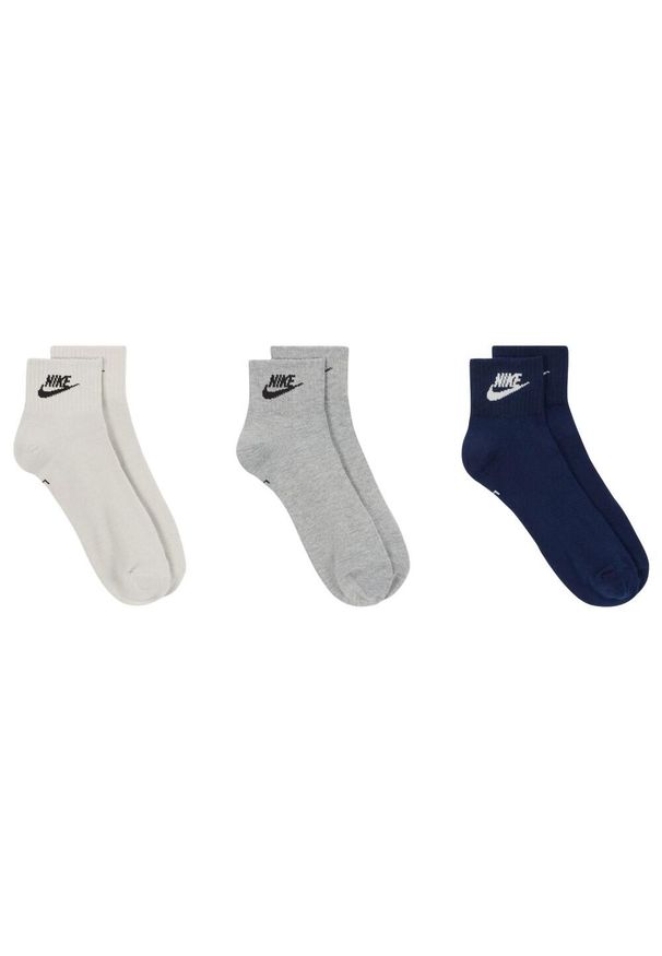 Nike - Skarpety Za Kostkę Unisex Adult Everyday Essential (zestaw 3 Sztuk). Kolor: czarny, niebieski, wielokolorowy, biały. Sport: turystyka piesza