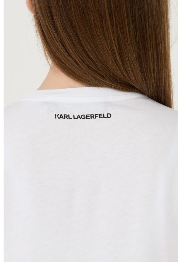 Karl Lagerfeld - KARL LAGERFELD Biały damski t-shirt Boucle Choupette, Rozmiar M. Kolor: biały