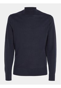 Calvin Klein Sweter Superior K10K110424 Granatowy Regular Fit. Kolor: niebieski. Materiał: wełna