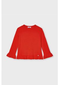 Mayoral - Sweter dziecięcy. Okazja: na co dzień. Kolor: czerwony. Materiał: dzianina, poliamid, wiskoza. Wzór: gładki. Styl: casual #1