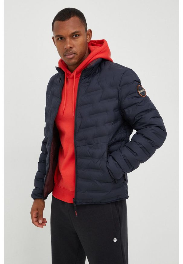 Napapijri kurtka dwustronna męska kolor granatowy przejściowa. Kolor: niebieski. Materiał: puch