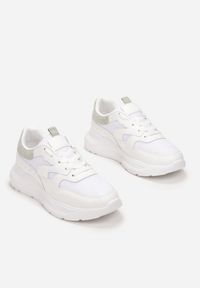 Renee - Biało-Miętowe Sneakersy Lythienne. Wysokość cholewki: przed kostkę. Nosek buta: okrągły. Kolor: biały. Materiał: materiał. Szerokość cholewki: normalna #3