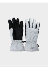 4f - 4F Rękawice narciarskie Thinsulate damskie - szare L. Kolor: szary. Materiał: syntetyk, dzianina, materiał, tkanina. Technologia: Thinsulate. Sezon: zima. Sport: narciarstwo #1