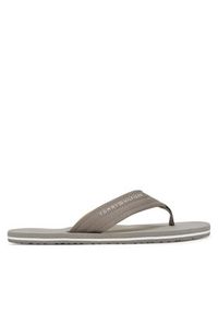 TOMMY HILFIGER - Tommy Hilfiger Japonki Hilfiger Nyc Beach Sandal FM0FM05437 Szary. Kolor: szary. Materiał: materiał #6