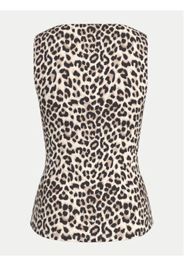 Vila Top Kenza 14106850 Brązowy Slim Fit. Kolor: brązowy. Materiał: syntetyk