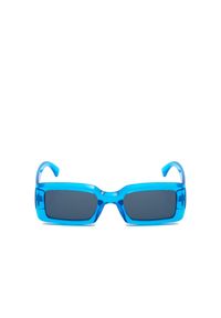Cropp - Niebieskie okulary przeciwsłoneczne - Niebieski. Kształt: prostokątne. Kolor: niebieski #1