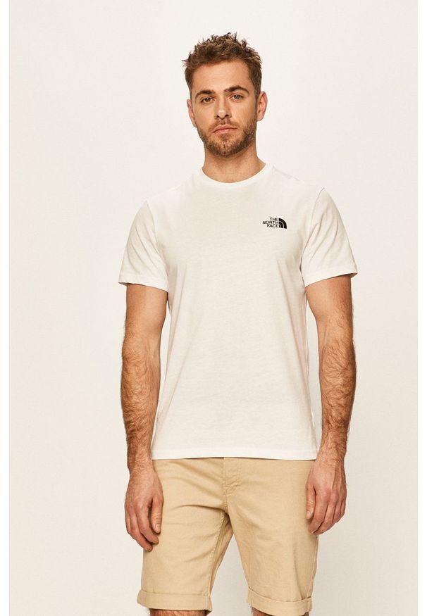 The North Face - T-shirt. Kolor: biały. Materiał: dzianina. Wzór: nadruk