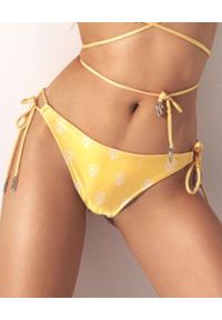 CUORI e PICCHE - Żółty dół od bikini TAN. Kolor: żółty. Materiał: materiał